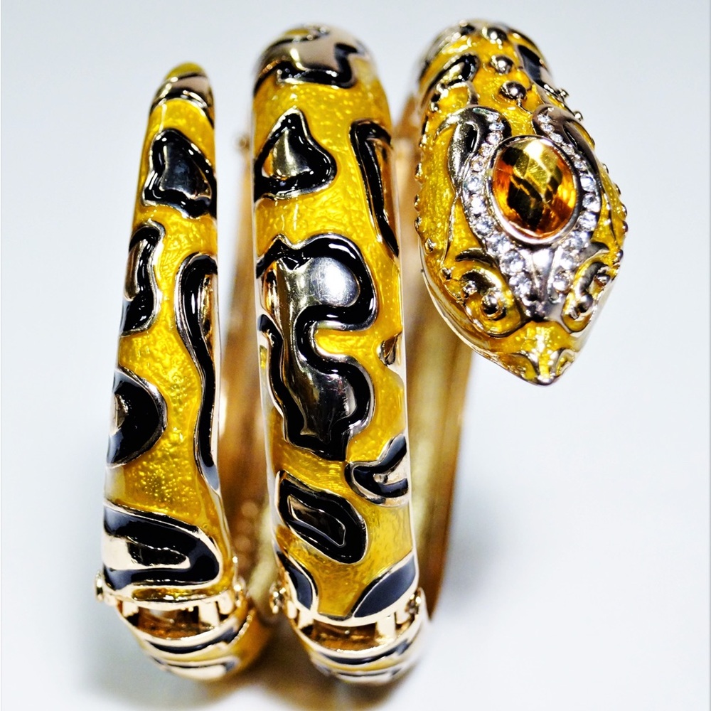 Anna Dello Russo x H&M Gold Black & Yellow Snake Bracelet
